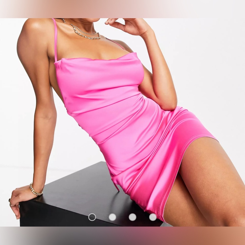 NWT naanaa Satin Slip Dress in Pink size 6